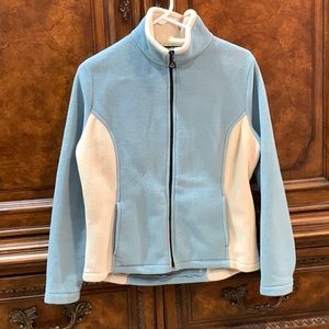 Avalanche Performance Polartec coat, Medium, fleece, ice blue & cream, like new